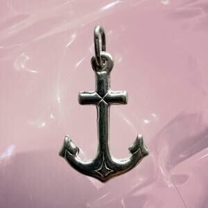 Vintage Anchor cross star lucky charm 925 Sterling silver pendant